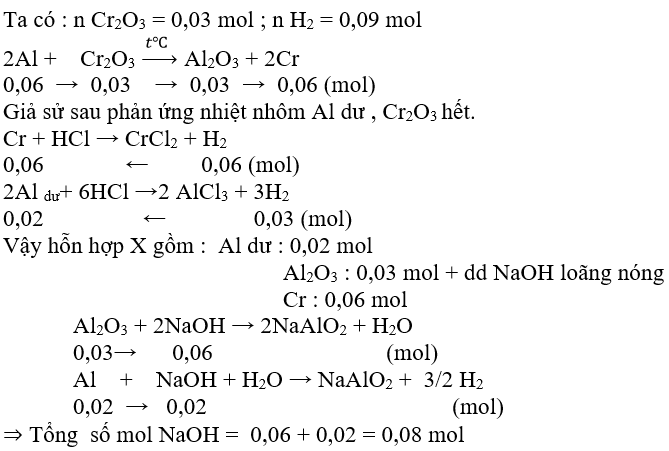 hinh-anh-thuc-hien-cac-phan-ung-nhiet-nhom-hon-hop-gom-m-gam-al-va-456-gam-cr2o3trong-dieu-kien-khong-co-o2--sau-khi-phan-ung-ket-thuc--thu-duoc-hon-hop-x--cho-toan-bo-x-vao-mot-luong-du-dung-dich-hcl-loang-nong-sau-khi-cac-phan-ung-xay-ra-hoan-toan--thu-duoc-2016-lit-h2-dktc-con-neu-cho-toan-bo-x-vao-mot-luong-du-dung-dich-naoh-dac--nong--sau-phan-ung-ket-thuc-thi-so-mol-naoh-da-phan-ung-la-bao-nhieu-7787-0