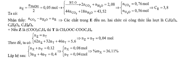 hinh-anh-cho-x-y-la-2-axit-cacboxylic-hai-chuc-mach-ho-dong-dang-ke-tiep-z-t-la-hai-este-hon-kem-nhau-1-nhom-ch2--y-va-z-la-dong-phan-cua-nhau-m-x--m-y--m-t--dot-chay-2304-gam-hon-hop-e-gom-x-y-z-va-t-can-dung-2048-gam-o2--mat-khac-576-gam-hon-hop-e-tac-dung-vua-du-200-ml-dung-dich-naoh-05m-thu-duoc-14-gam-hon-hop-3-ancol-co-so-mol-bang-nhau-cac-phan-ung-xay-ra-hoan-toan-phan-tram-ve-khoi-luong-cua-x-co-trong-hon-hop-e-3700-0