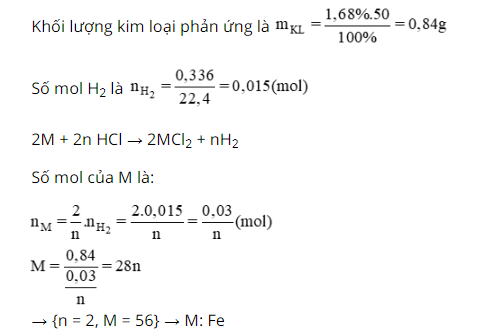 hinh-anh-ngam-mot-la-kim-loai-co-khoi-luong-50-gam-trong-dung-dich-hcl-sau-khi-thu-duoc-336ml-khi-h2-dktc-thi-khoi-luong-la-kim-loai-giam-168--4134-0